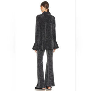 NWT SLEEPER Lurex Lounge Suit with Pants in Black
